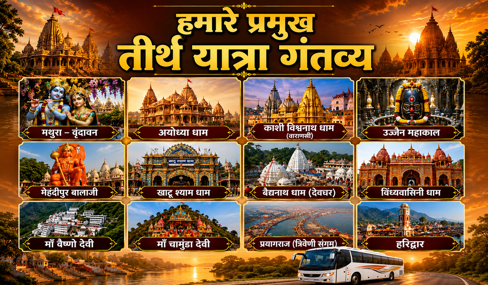 प्रमुख तीर्थ गंतव्य